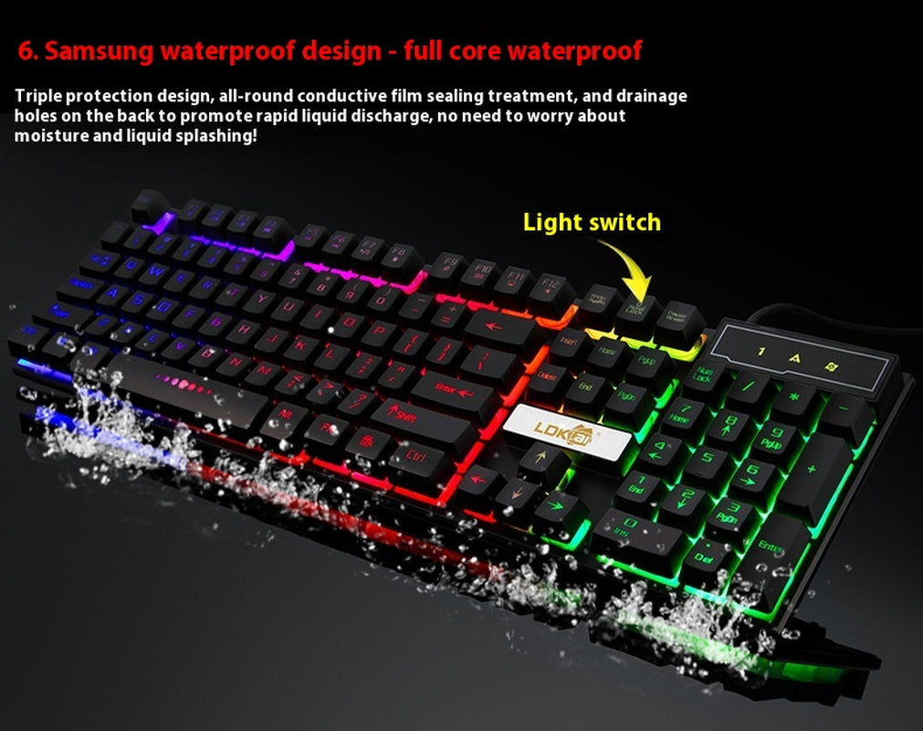 RGB Gaming Keyboard with Glowing USB Cable - Ultimate Gaming Experience