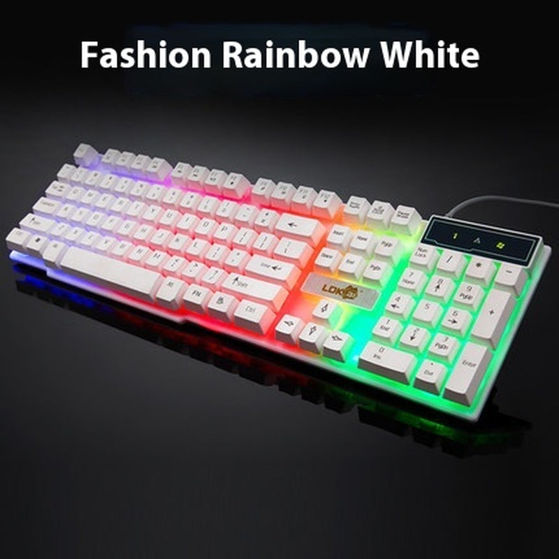 RGB Gaming Keyboard with Glowing USB Cable - Ultimate Gaming Experience
