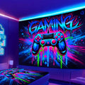 VIKAMA Neon Gaming Tapestry - Dazzling Wall Decor for Your Gaming Room and Live Streams